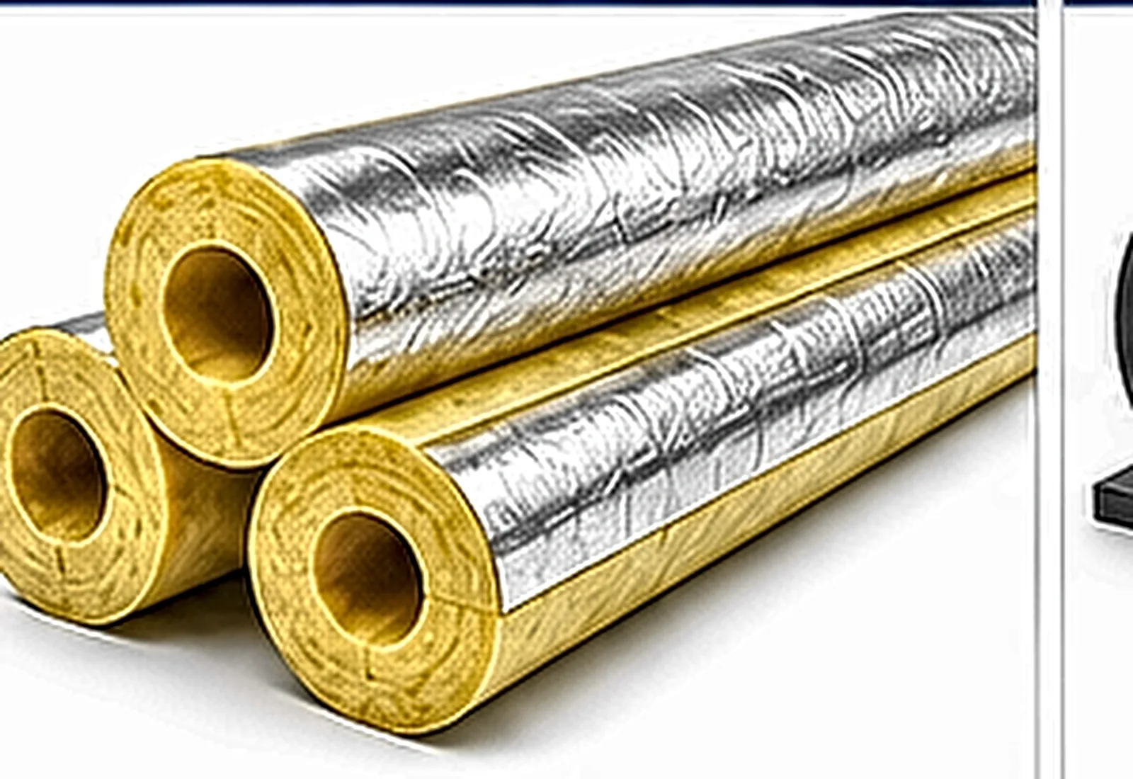 Glass Wool Pipe Sections – Pre-formed glass wool sections for HVAC and refrigeration piping.