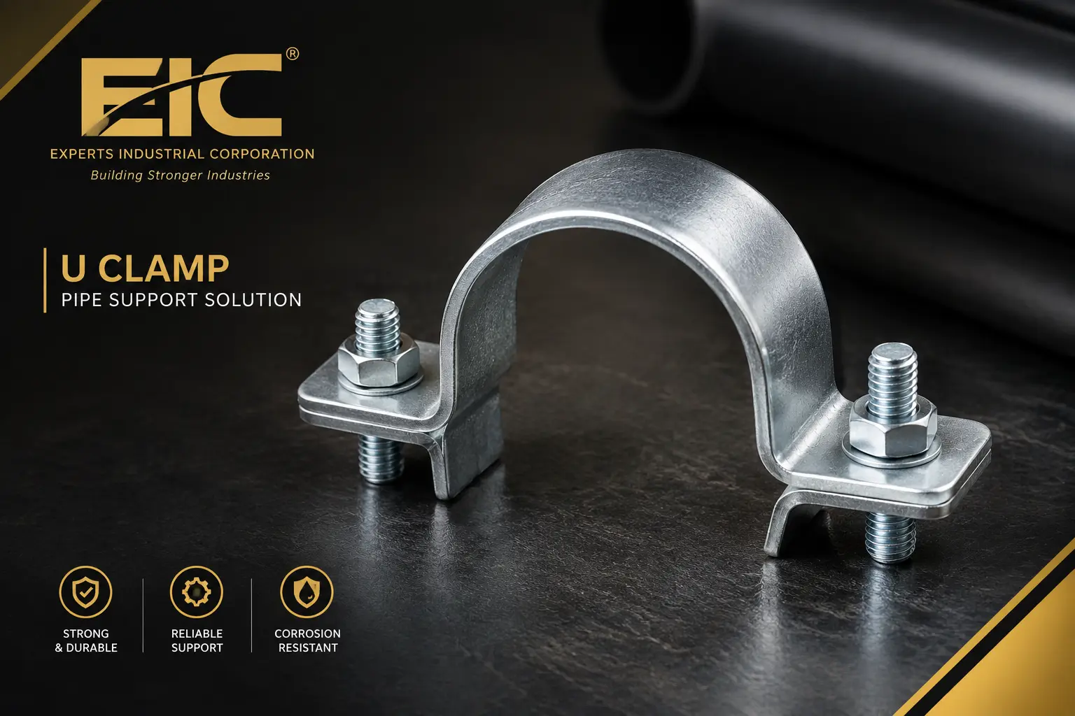U CLAMP – Heavy-duty GI U Clamp designed for secure and reliable pipe fastening and support.
